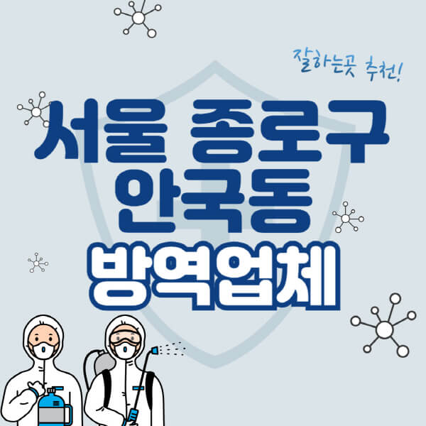  서울 종로구 안국동, 방역 업체 비용 & 잘하는 곳 추천 정보 알아보기