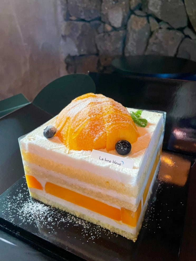  서귀포 케이크 맛집 라룬블루:) 애플망고쇼트홀케이크 후기