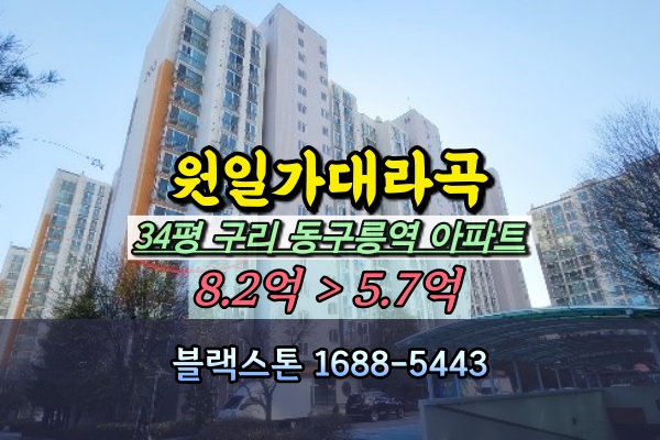  원일가대라곡아파트 경매 동구릉역 34평