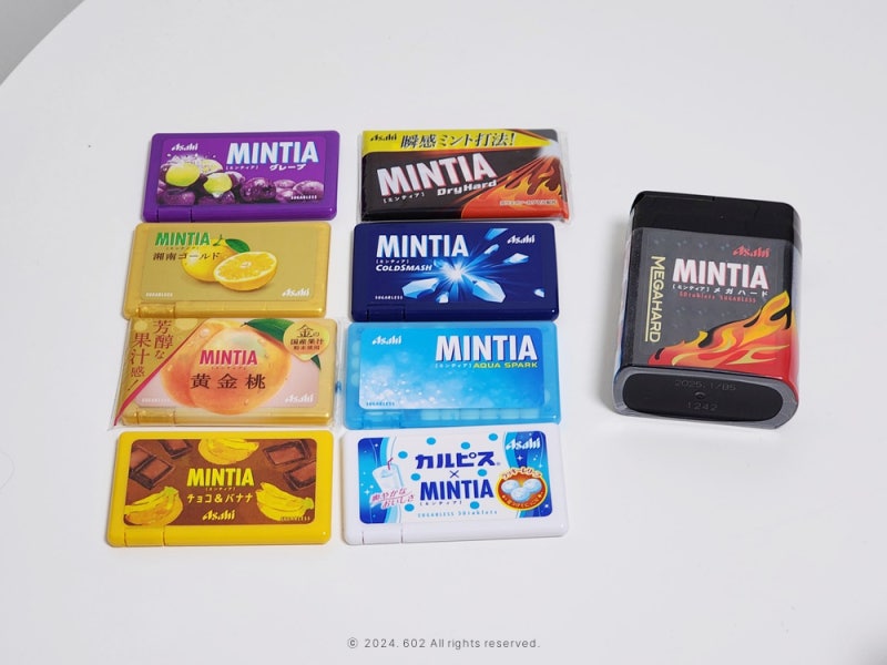일본 사탕 아사히 민티아 맛 종류 (포도, 복숭아, 칼피스, 브리즈, 메가하드, 레몬 등)