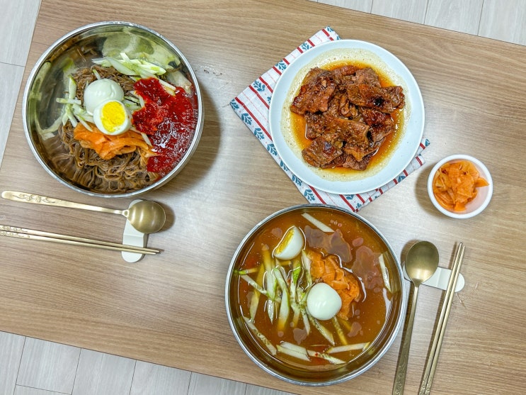  수제 한돈 돼지갈비 양념 레시피 유명 맛집 유천냉면 돼지구이 만들기
