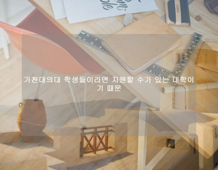 가천대<b>의대 학생들</b>이라면 지원할 수가 있는 대학이기 때문