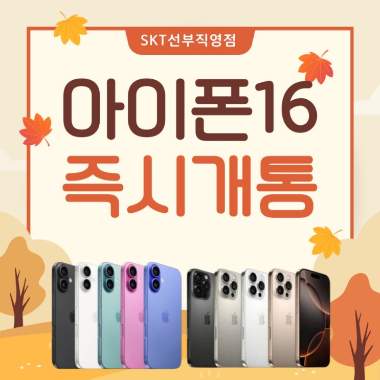  SKT선부직영점 아이폰16 즉시개통 안내