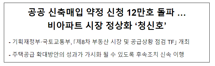 제8차 부동산 시장 및 공급상황 점검 TF 개최 제8차 부동산 시장 및 공급상황 점검 TF 개최