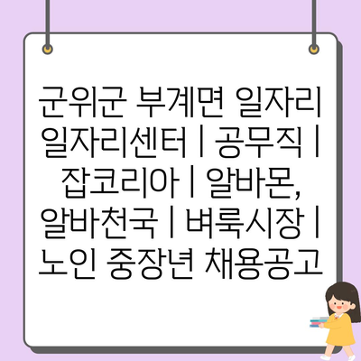  군위군 일자리센터, 다양한 일자리 정보 제공