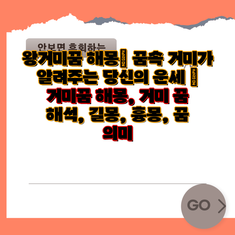 왕거미꿈 해몽| 꿈속 거미가 알려주는 당신의 운세 | 거미꿈 해몽, 거미 꿈 해석, 길몽, 흉몽, ....