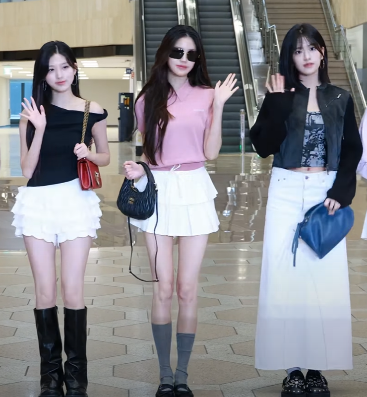 핑크가 너무 잘 어울려! <b>아이브 장원영</b> 공항 패션 니트, 치마 정보