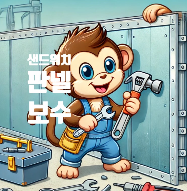  찌그러진 샌드위치 판넬 공장 물류센터 건물 벽면 부분교체 수리 원상복구