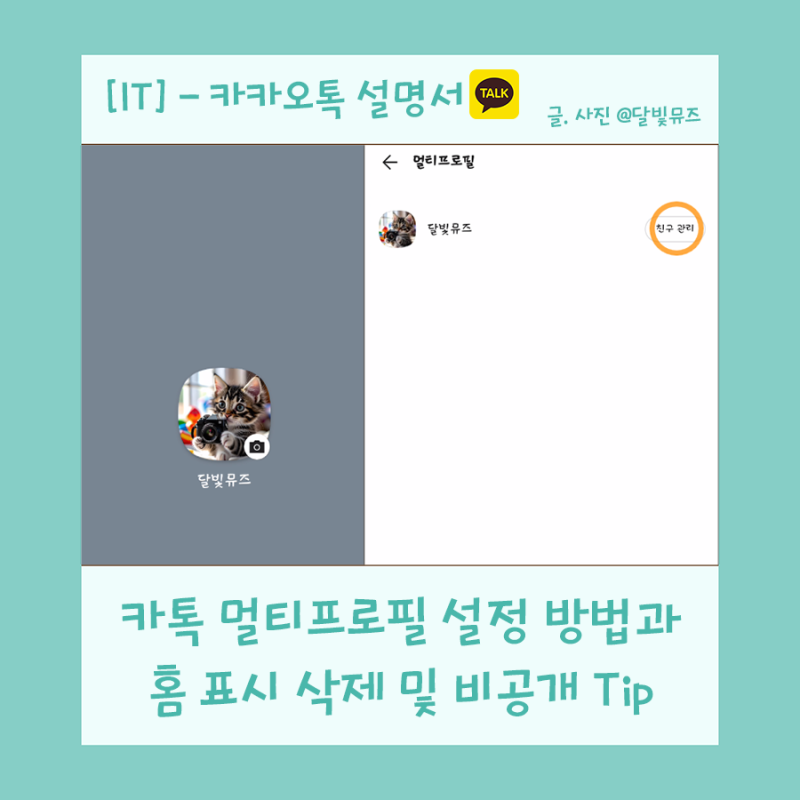 카톡 멀티프로필 설정 방법과 홈 표시 삭제 및 비공개 Tip