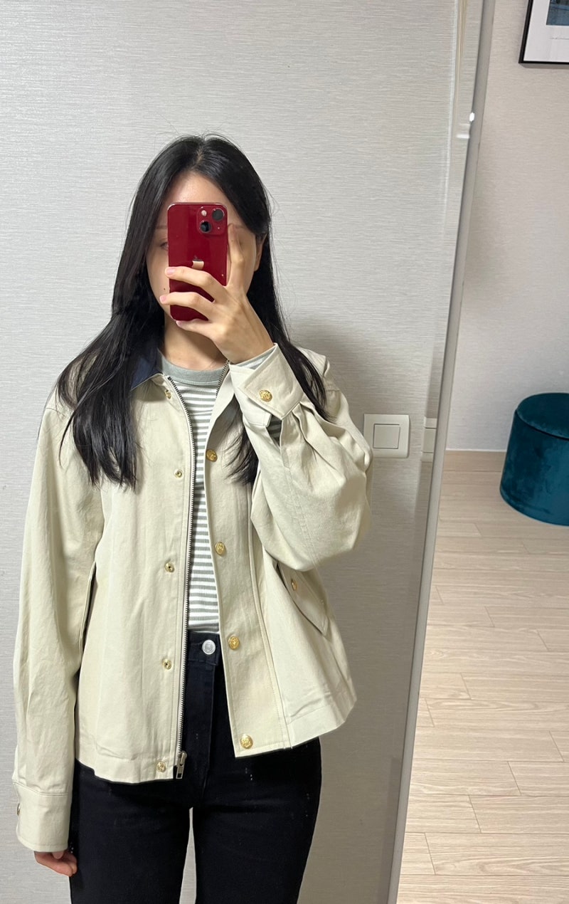 틸아이다이 자켓 Danna coloring collar gold button jumper 베이지 착용후기 (++착샷, 코디추천)