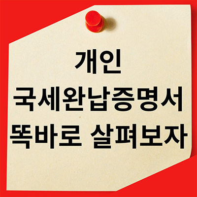  개인국세완납증명서 똑바로 살펴보자