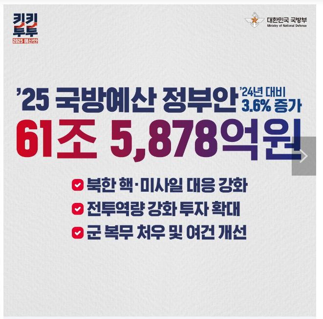 국방부 ‘2025 예산안’ 국방부 ‘2025 예산안’