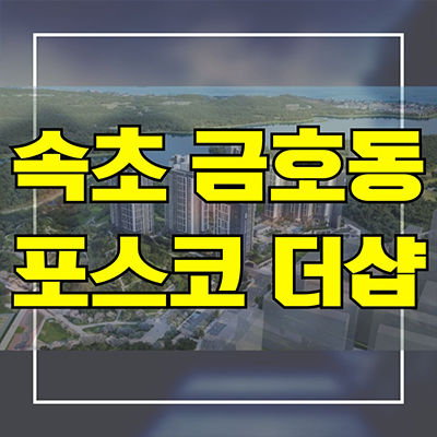  속초 금호동 포스코 더샵 대단지 미분양아파트 프라임뷰 신축 분양가