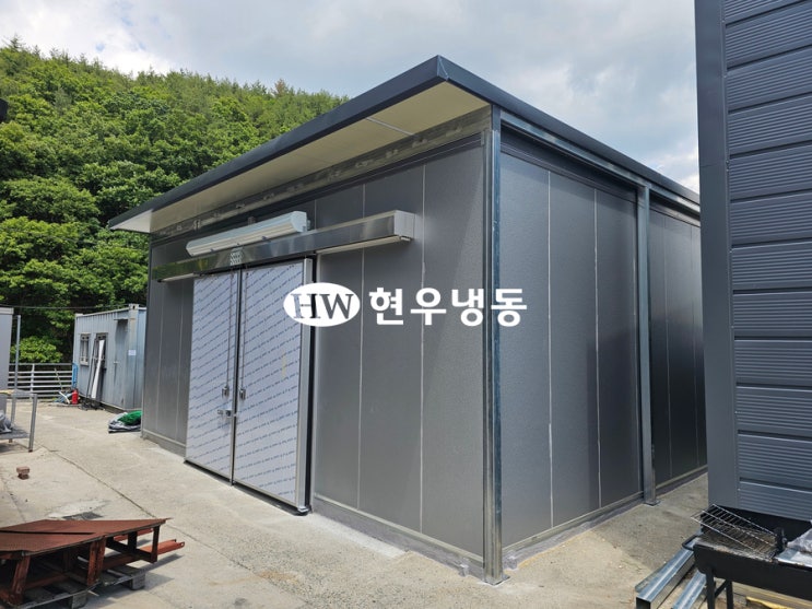 울산 저온창고14.4평 냉장창고 제작[슬라이딩도아 장착 루버타입]-삼동