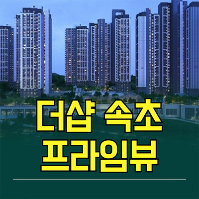  더샵 속초 프라임뷰 대단지 신축아파트 금호동 포스코 미분양 줍줍
