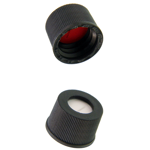  [플라스틱] 10-425mm 블랙 스크류 캡 (셉텀 접착) 10-425mm Black Screw Cap (Bonded)