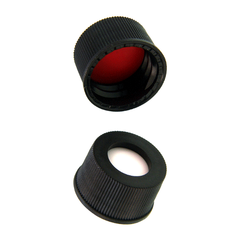  [플라스틱] 13-425mm 블랙 스크류 캡 (셉텀 접착) 13-425mm Black Screw Cap (Bonded)