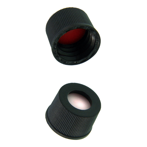  [플라스틱] 10-425mm 블랙 스크류 캡 (셉텀 접착) 10-425mm Black Screw Cap (Bonded)