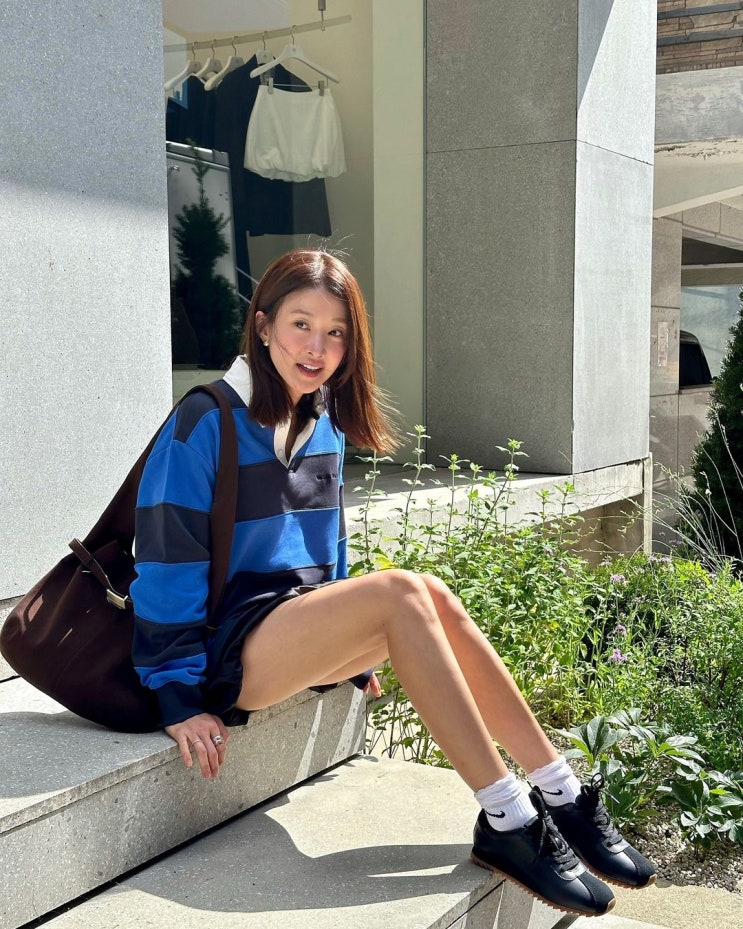  배우 이시영 인스타그램 패션 코디, 메종마레 럭비 셔츠 추천!