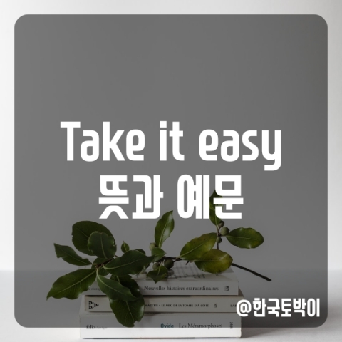  take it easy 뜻 (긴장 풀어 천천히해 영어로)