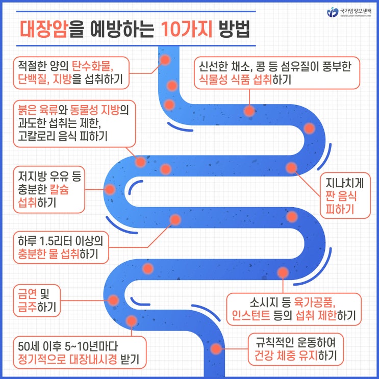  대장암을 예방하는 10가지 방법