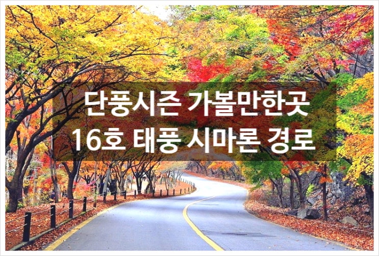  단풍시즌 16호 태풍 시마론 제비 경로 가을 날씨 가볼만한곳 여행지