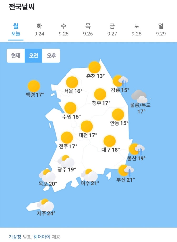  전국 날씨 및 태풍 16호 시마론 최신 경로 - 겉옷과 마음을 챙기세요!