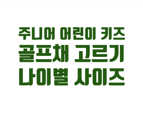 주니어 어린이 키즈 골프채 고르기 나이별 사이즈 확인하는 방법