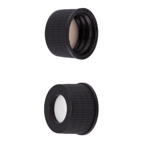 [플라스틱] 13-425mm 블랙 스크류 캡 (셉텀 접착) 13-425mm Black Screw Cap (Bonded)