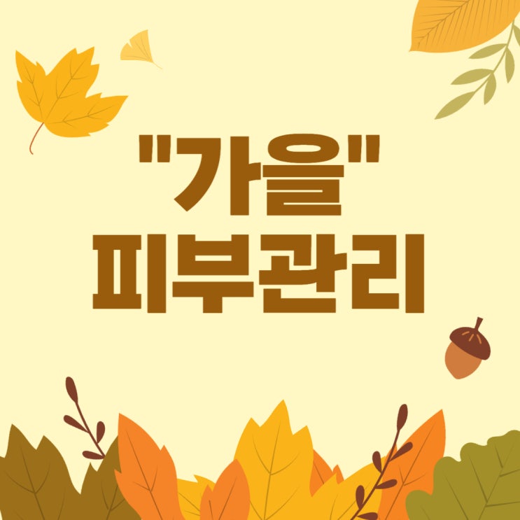  환절기 가을 피부 관리하기