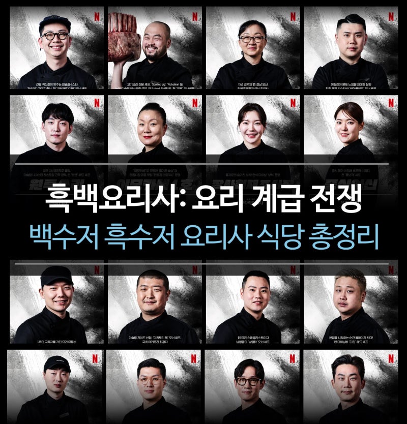흑백요리사 흑수저 식당리스트