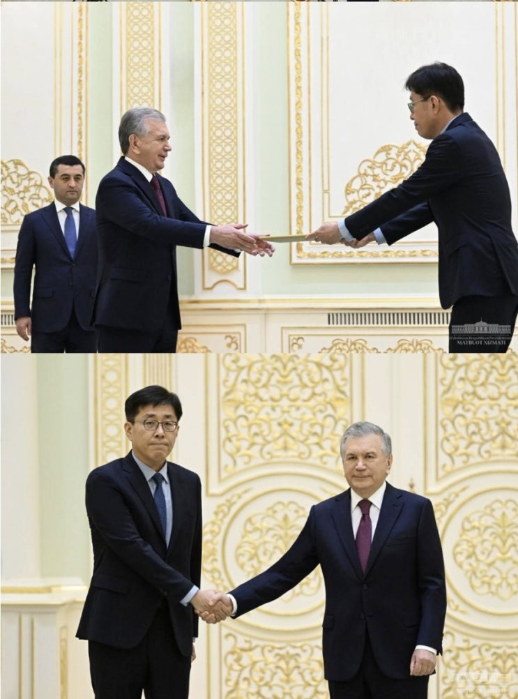원도연 대사 <b>대통령</b> 앞 <b>신임장 제정</b>