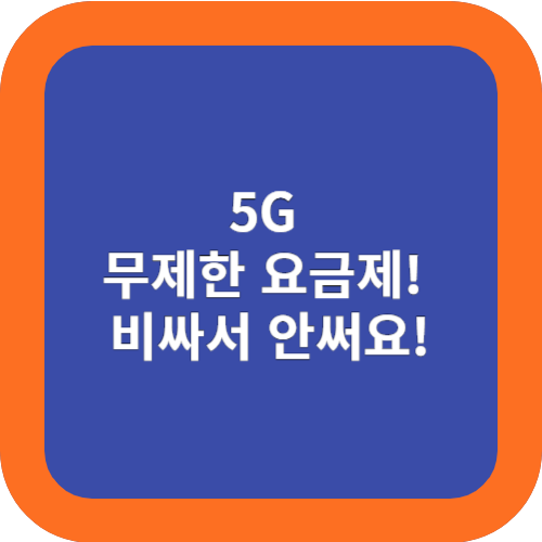  5G 무제한 요금제! 비싸서 안써요!