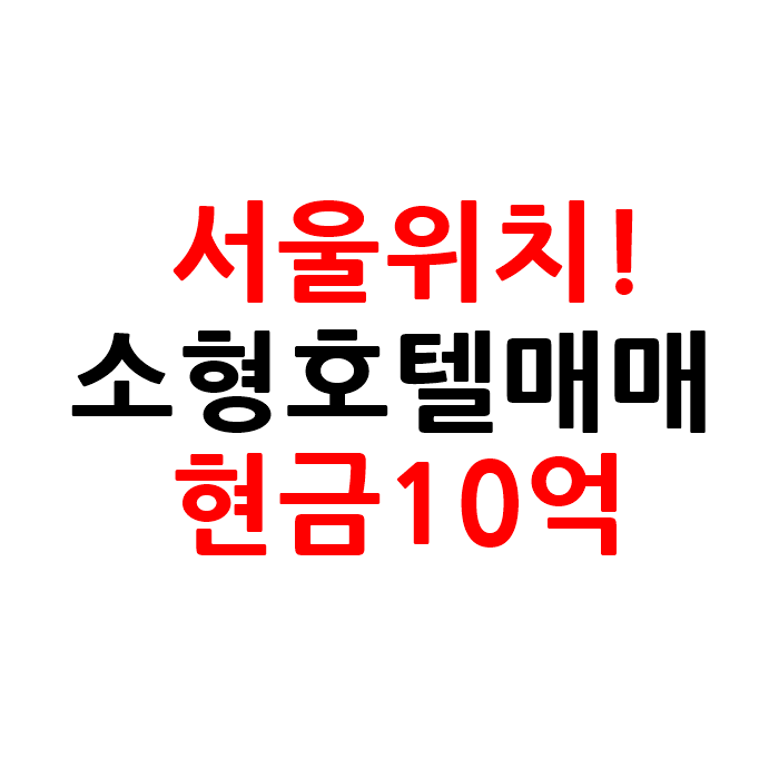  서울 소형 모텔 호텔 매매 현금10억