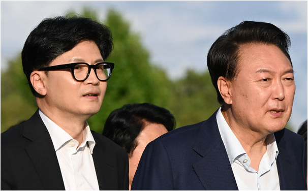 62일 만의 윤석열 대통령-<b>한동훈</b> 대표 만찬 <b>회동</b> 시작