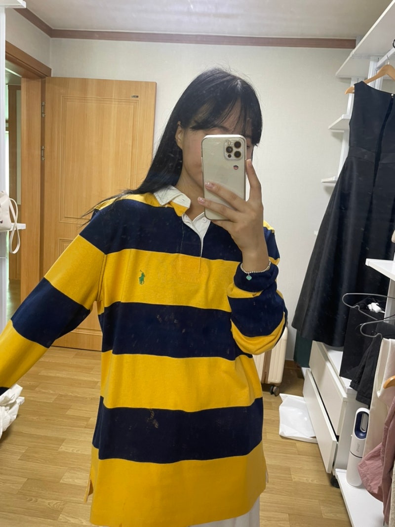 폴로 럭비티셔츠 네이비 코디 사이즈 (폴로랄프로렌 남성 럭비티 스트라이프 카라 긴팔티)