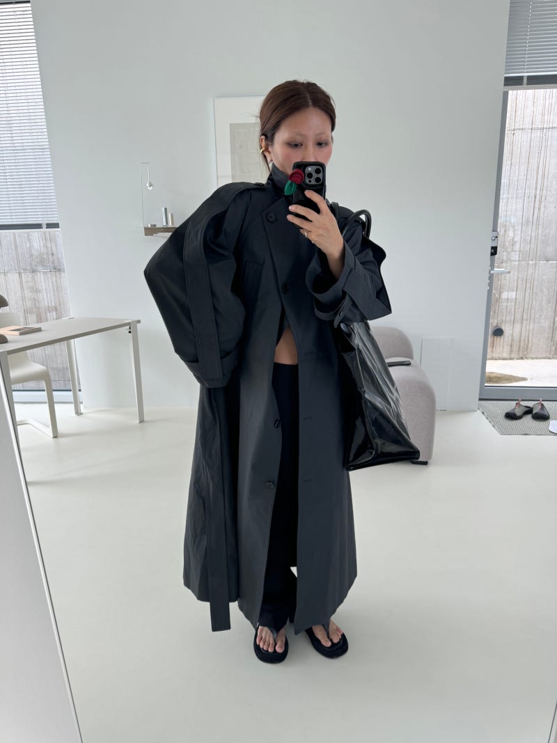 보르고세시아 24FW 핸드메이드 트렌치 롱코트 소개 | TikTok, image size:800x1067