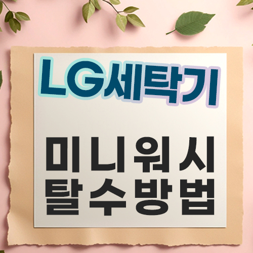  LG 미니워시 탈수만 완벽하게 돌리는 방법(신형/구형) 총정리