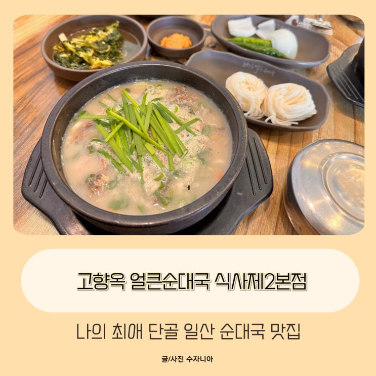  일산 순대국 맛집 고향옥 얼큰순대국 식사제2본점