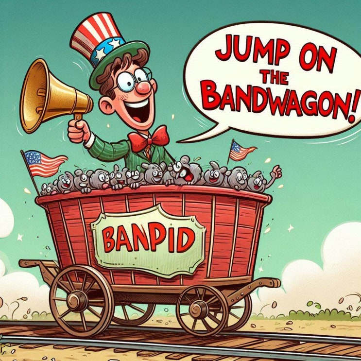  Jump on the bandwagon 시류에 편승하다, 뜻과 유래 예문 활용