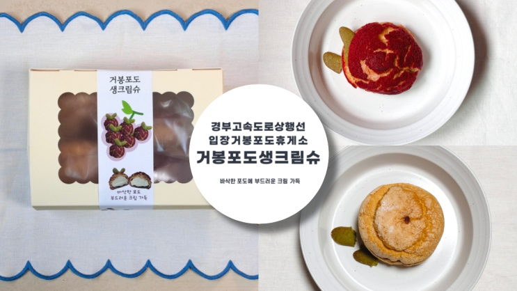  거봉 포도 생크림 슈 경부고속도로 상행선 입장 거봉 포도 휴게소에서만 맛볼 수 있는 특별한 디저트