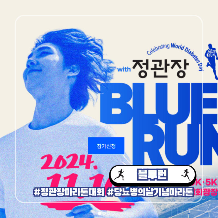  정관장 블루런 세계 당뇨병의 날 마라톤 대회 접수 코스 기념품