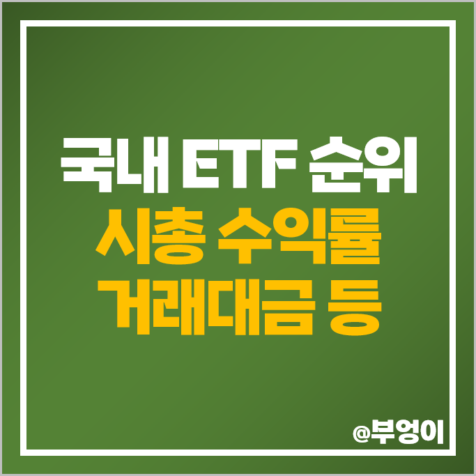국내 ETF 순위 자산운용사 시가총액 거래량 거래대금 부문 국내 ETF 순위 자산운용사 시가총액 거래량 거래대금 부문