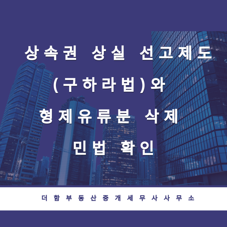  상속권 상실 선고제도(구하라법)와 형제유류분 삭제 민법 변경 조문 확인