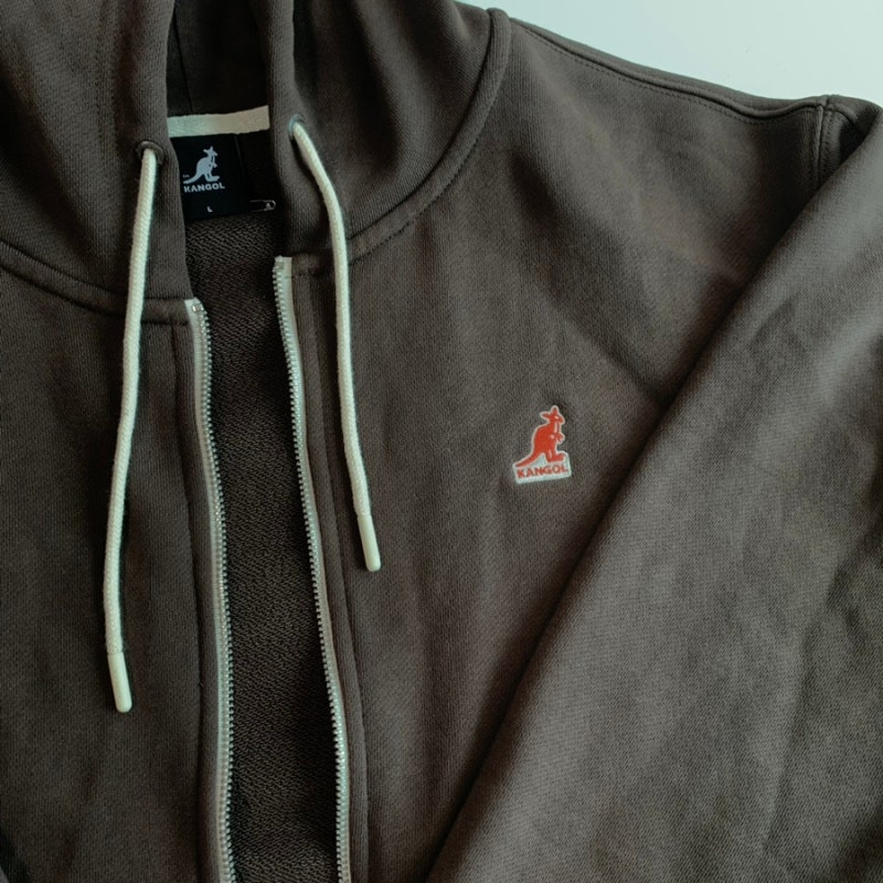 [kangol 캉골] WMNS Classic Logo Zip-up 브라운 L size 후드집업 후기