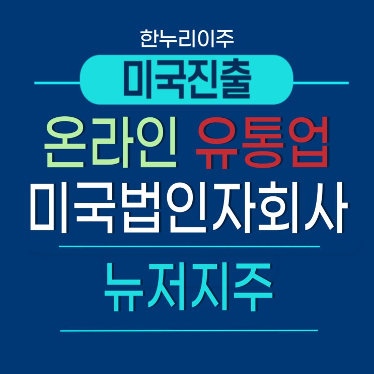  뉴저지주 온라인 유통업 미국 법인 자회사 설립