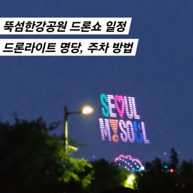  뚝섬한강공원 드론쇼 행사 가는법 일정 시간 주차 드론라이트 명당