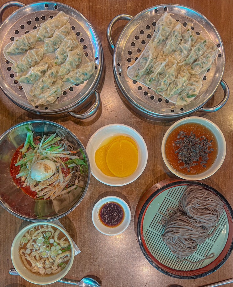  인천 신포시장 맛집 청실홍실 본점 모밀국수 주차 웨이팅 등