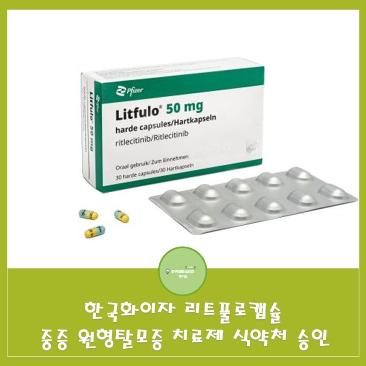  한국화이자제약,'리트풀로캡슐' 원형탈모증 치료제 식약처 승인