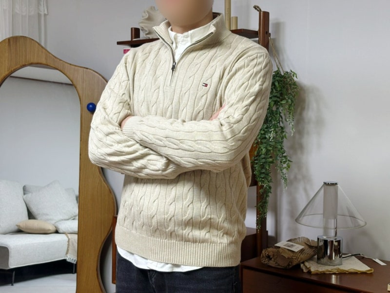 타미힐피거 남자반집업 명품브랜드 가을겨울 가디건코디 30대 기념일 생일선물 추천